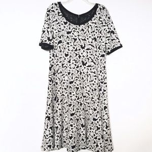 Eloquii Black & White Floral Short Sleeve Dress 18